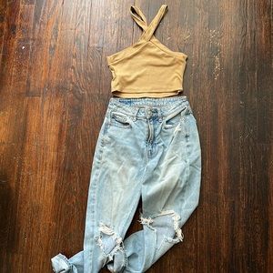 Shein XS halter top in the color Tan